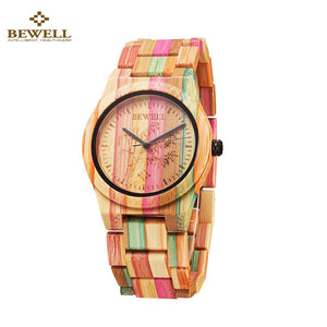 BEWELL Hypoallergenic Environmental Friendly Wooden Bamboo Watch Immaculate Classy